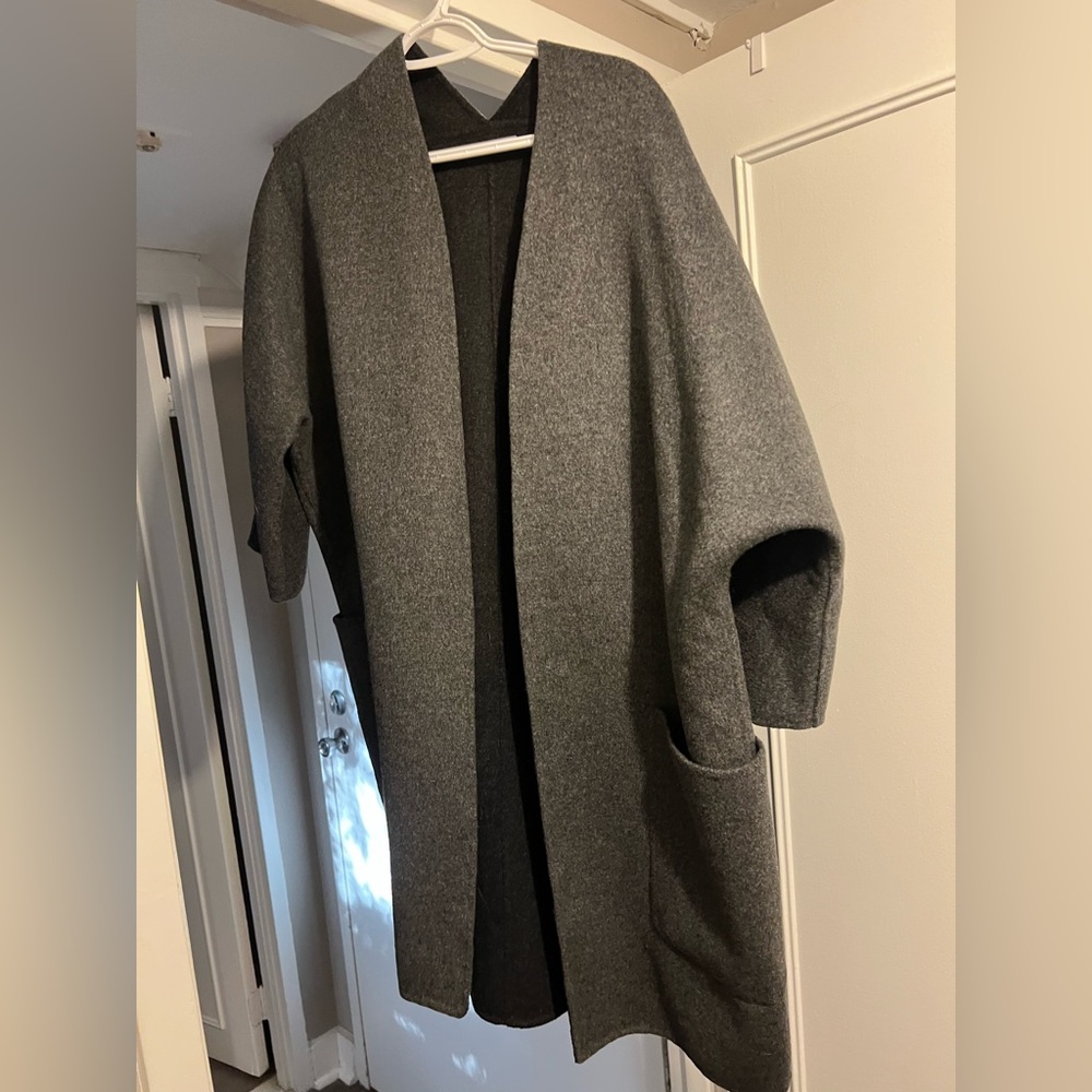 Chic Gray Open Front Cardigan